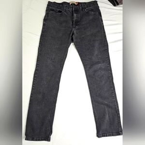 Hudson & Barrow Mens 36×32 Slim Stretch Black Distressed Jeans